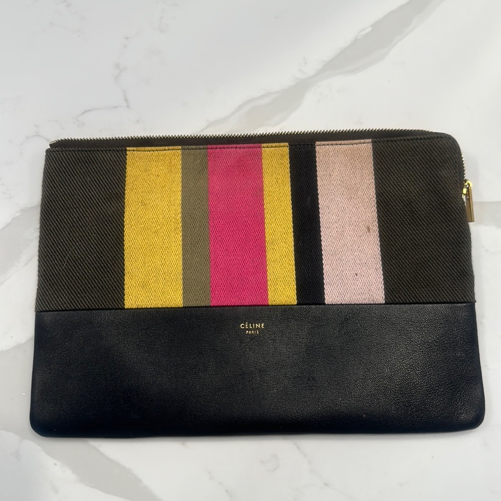Celine leather clutch